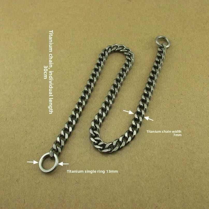 Pure Titanium Alloy Car Keychain Insurance Key Chain Jeans Hip Hop - view 12