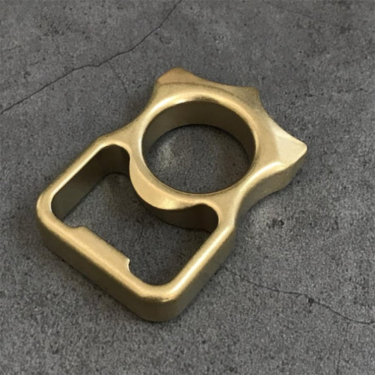 Stonewashed Brass EDC Keychain Backpack Bottle Opener Tool