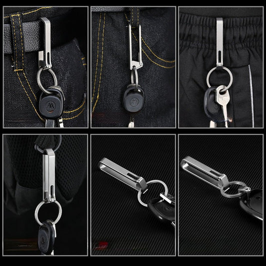 Titanium Portable Titanium Anti Loss Keychain Belt Clip Durable Outdoor Hook