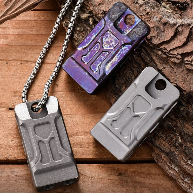 Mini High Decibel Titanium Whistle Double Barrel