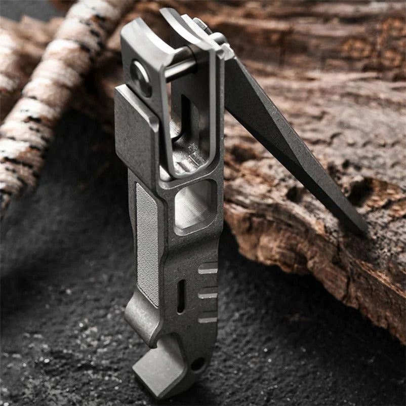 Multifunctional Titanium Alloy Nail Clippers Bottle Opening Tool