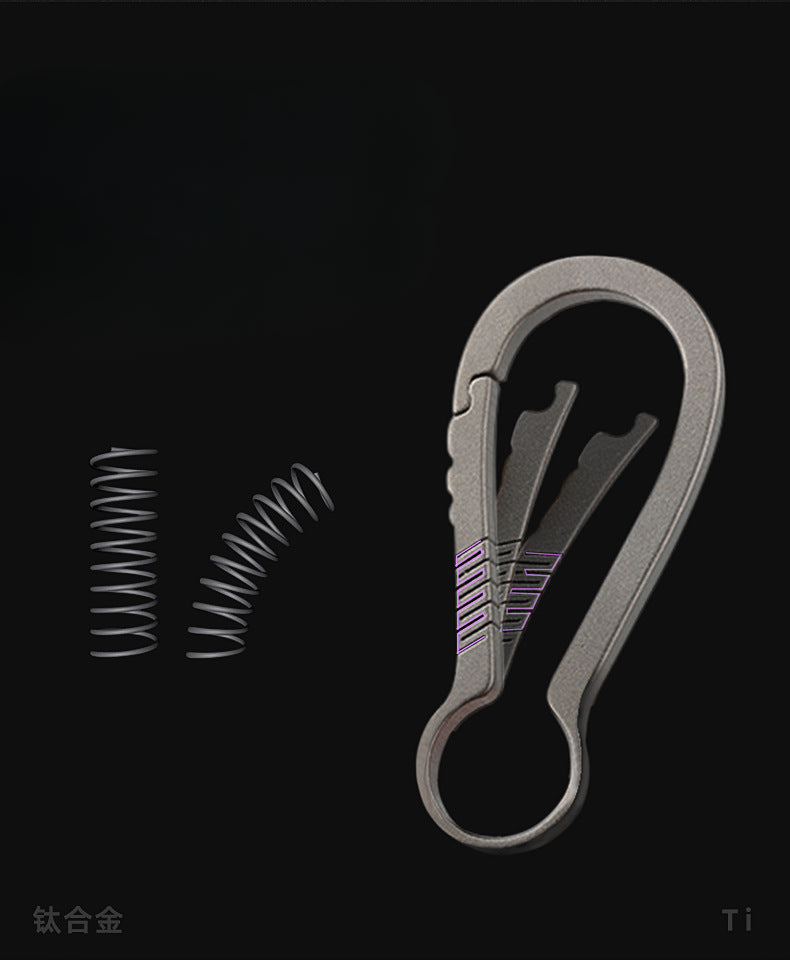 Minimalist Titanium Keychain Clip Key Ring Holder