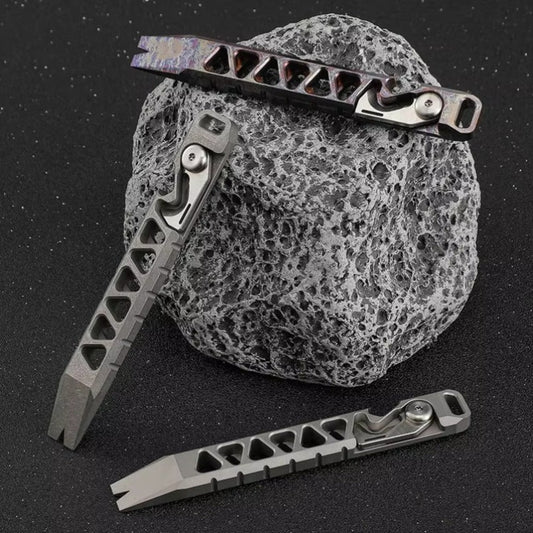 Titanium Alloy Multi-functional Crowbar Rope Knife Bottle Opener EDC