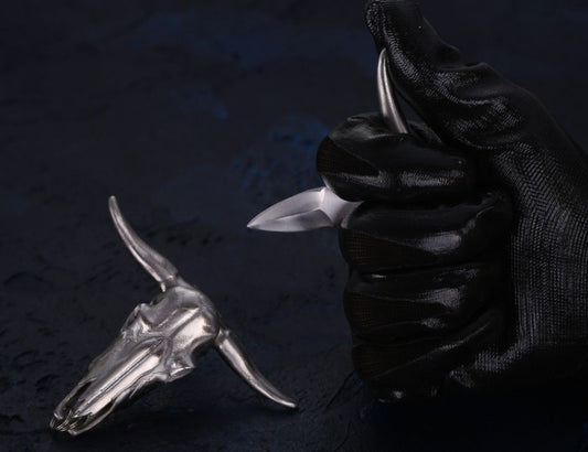 Bull-head Keychain Pendant Mini Knife EDC