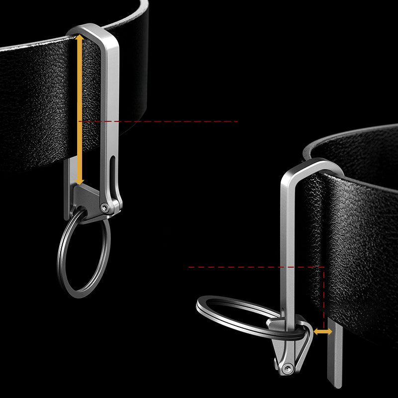 Portable Titanium Anti Loss Keychain Belt Clip Durable Outdoor Hook