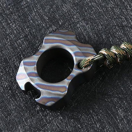 Mini Titanium Colorfully Safety Gear Bottle Opener Pendant