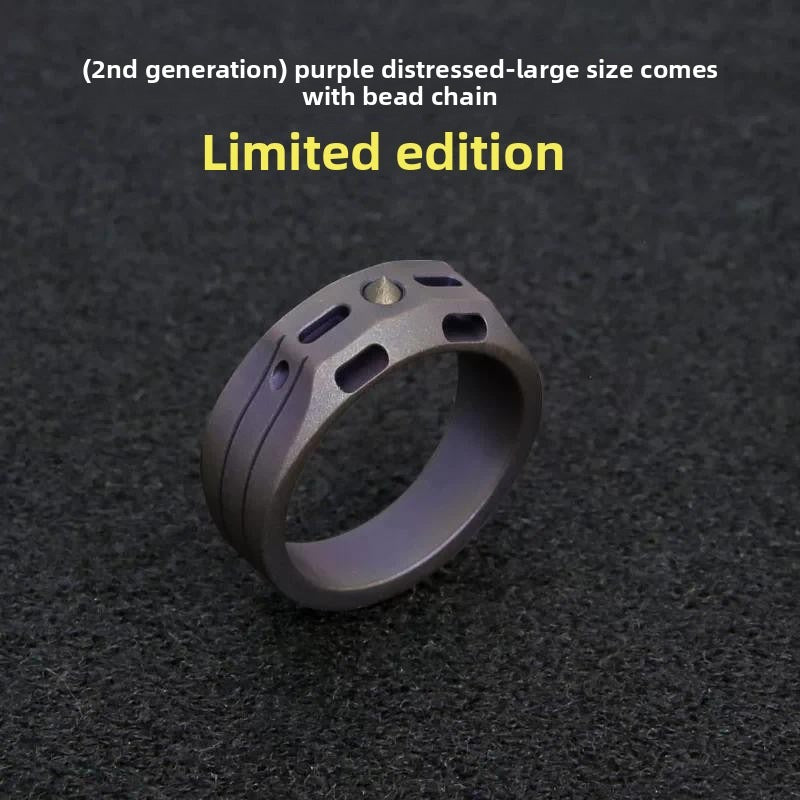 Titanium Alloy Tactical Self-defense Ring Edc Finger Tiger Tungsten - - Titanium EDC Tools