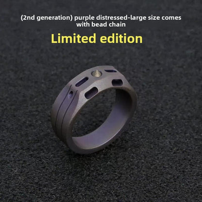 Titanium Alloy Tactical Self-defense Ring Edc Finger Tiger Tungsten - - Titanium EDC Tools