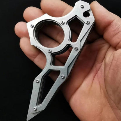 Stainless Steel Single Hole Dragon Teeth Steel Outdoor EDC Tool