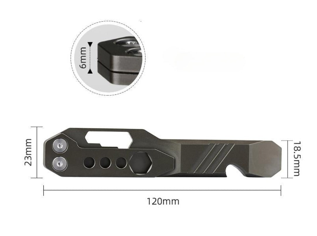 Titanium Alloy with Waist Clip Crowbar Open Bottle Wrench Tool