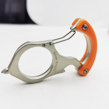 Stainless Steel Carabiner Keychain Single Alloy Steel Outdoor EDC Bottle Opener Tool