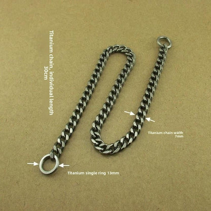 Pure Titanium Alloy Car Keychain Insurance Key Chain Jeans Hip Hop - view 12
