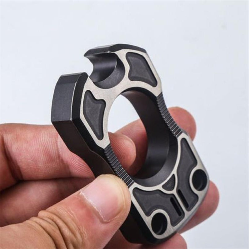 Titanium TC4 Titanium Single Finger Black Mini Bottle Outdoor EDC Tool