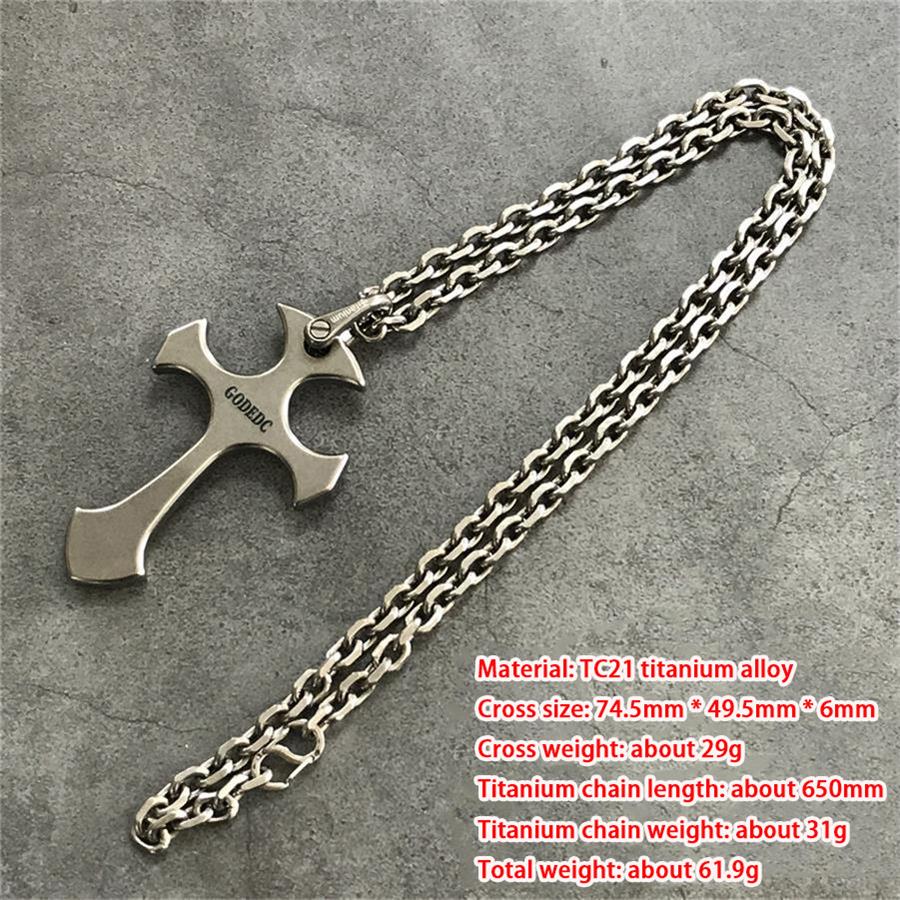 Titanium Pendant GODEDC Titanium Cross Necklace Keychain Backpack EDC Tool