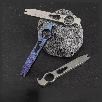 Multifunctional Titanium Alloy Crowbar Opener Wrench Screwdriver EDC