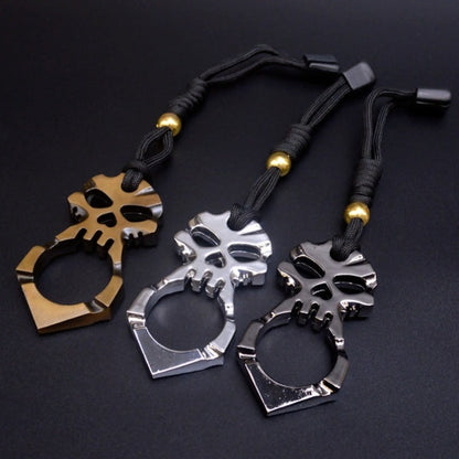 Titanium Skull Love Heart Hole Single Finger Bottle Opener Outdoor Tool