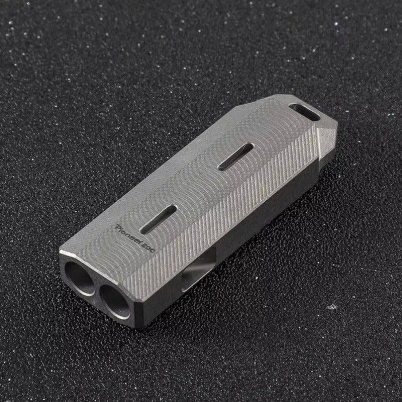 Titanium Alloy Explosive Sound Double Tube High Audio Whistle EDC