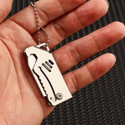 Mini Folding Knife Bottle Opener Pendant