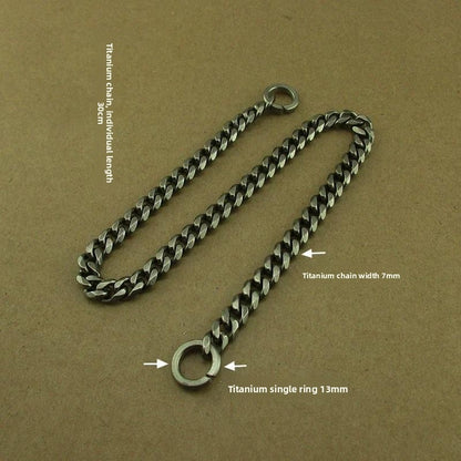 Pure Titanium Alloy Car Keychain Insurance Key Chain Jeans Hip Hop - Steel EDC Tools
