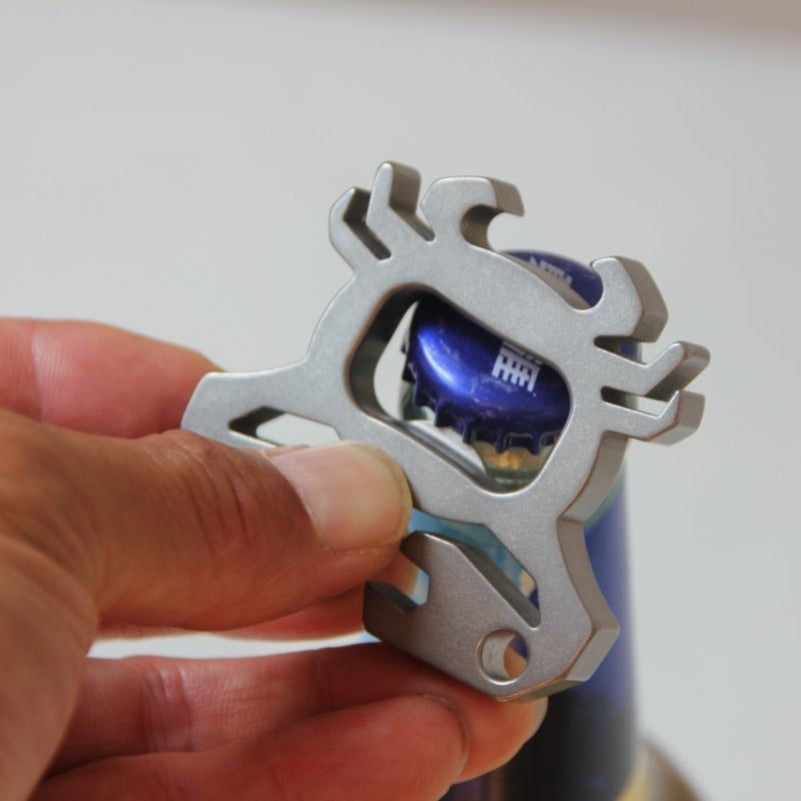 Crab Titanium Bottle Opener EDC Keychain Backpack Tool