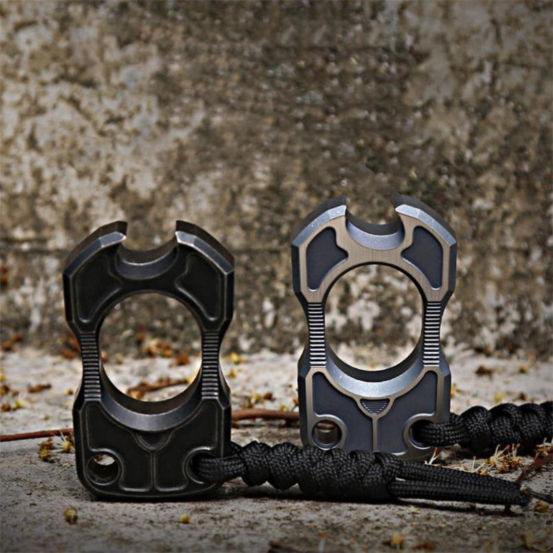 Titanium TC4 Titanium Single Finger Black Mini Bottle Outdoor EDC Tool