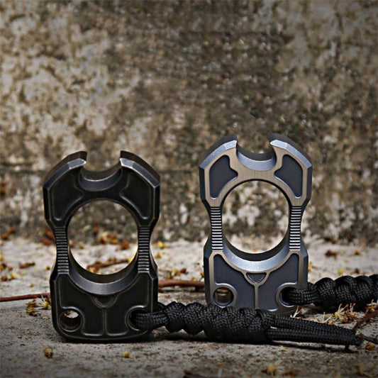 TC4 Titanium Single Finger Black Mini Bottle Outdoor EDC Tool
