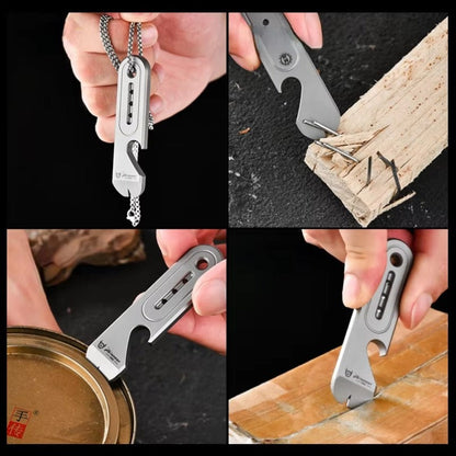 Portable Titanium Alloy Crowbar Key Pendant EDC