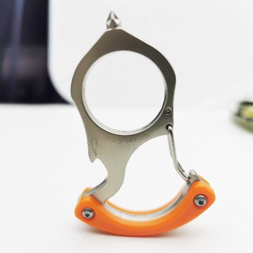 Stainless Steel Carabiner Keychain Single Alloy Steel Outdoor EDC Bottle Opener Tool
