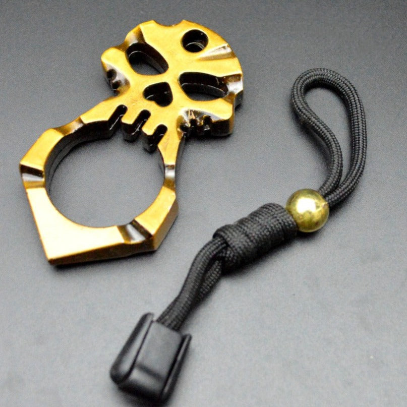Titanium Skull Love Heart Hole Single Finger Bottle Opener Outdoor Tool