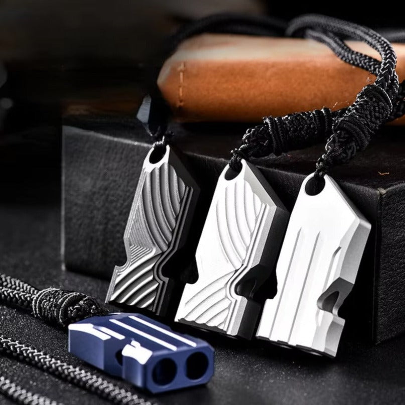 Aluminum Outdoor Alloy Dual Whistle  High Audio Wilderness for Help