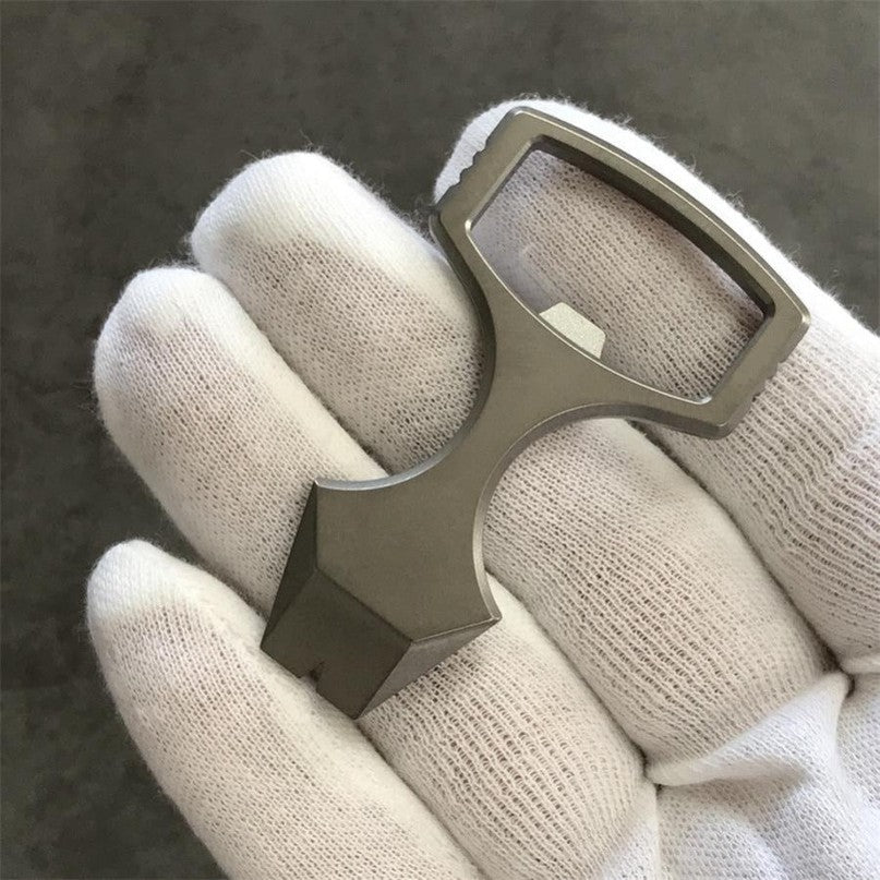 Titanium Mini Crowbar Keychain Steel Pry & Bottle Opener