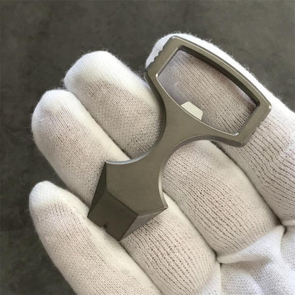 Titanium Mini Crowbar Keychain Steel Pry & Bottle Opener