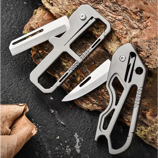 Titanium Alloy Key Chain Hang Buckle Mini Knife EDC