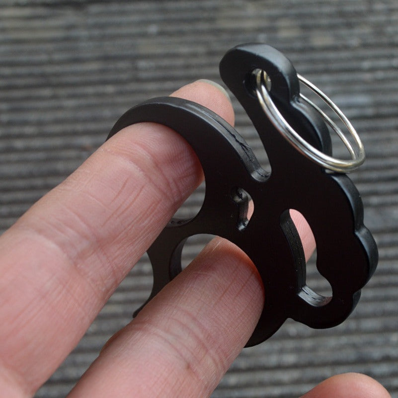Cat Zinc Alloy Crooked Smile Outdoor Keychain Portable EDC Tool
