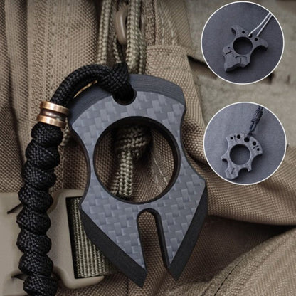 Carbon Fiber Various Styles Single Finger Keychain Backpack Outdoor Tool