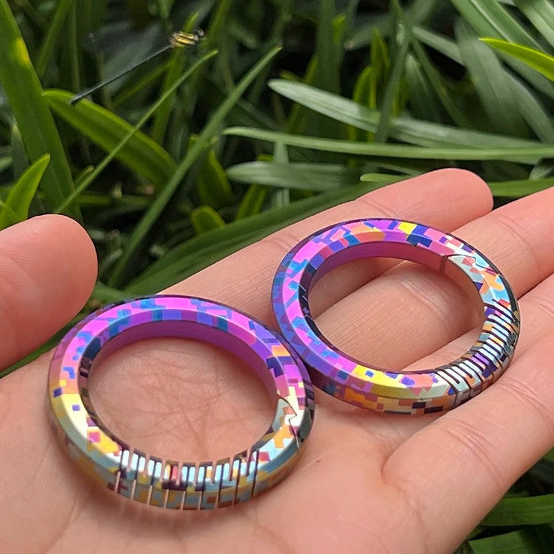 Titanium Mosaic Pattern Colorful Keychain