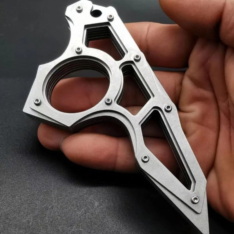 Stainless Steel Single Hole Dragon Teeth Steel Outdoor EDC Tool