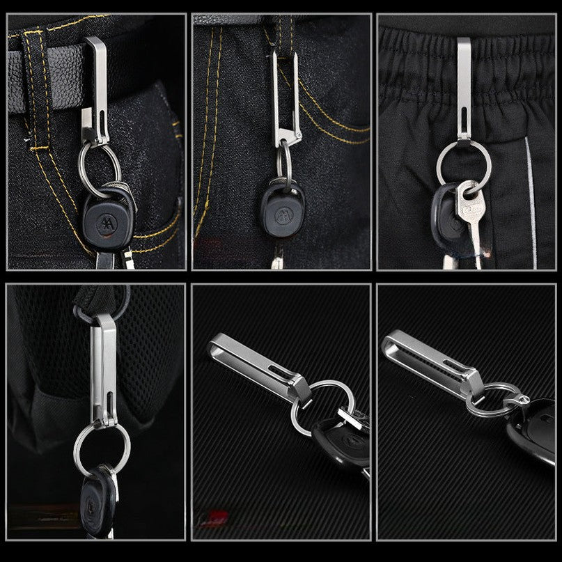 Titanium Portable Titanium Anti Loss Keychain Belt Clip Durable Outdoor Hook