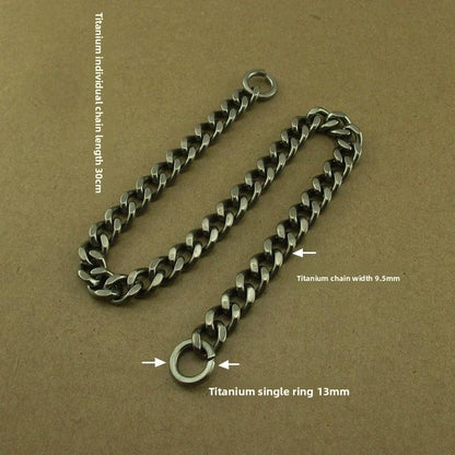 Pure Titanium Alloy Car Keychain Insurance Key Chain Jeans Hip Hop - Steel EDC Tools