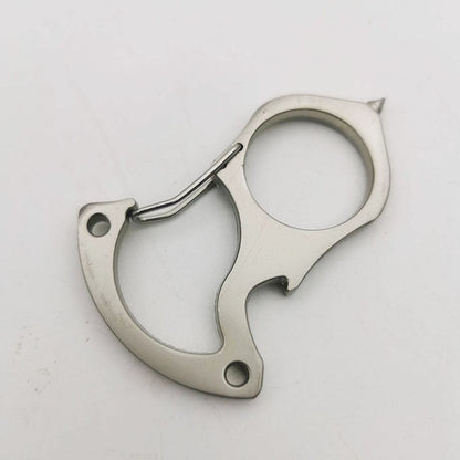 Stainless Steel Carabiner Keychain Single Alloy Steel Outdoor EDC Bottle Opener Tool