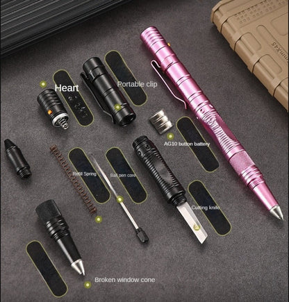 Multifunctional Pen LED Lighting Mini Knives Broken Window EDC