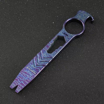 Multifunctional Titanium Alloy Crowbar Opener Wrench Screwdriver EDC