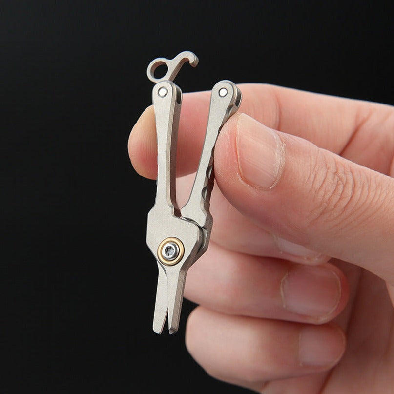 Mini Titanium Scissors Keychain Pendant Fishing Scissors Shave