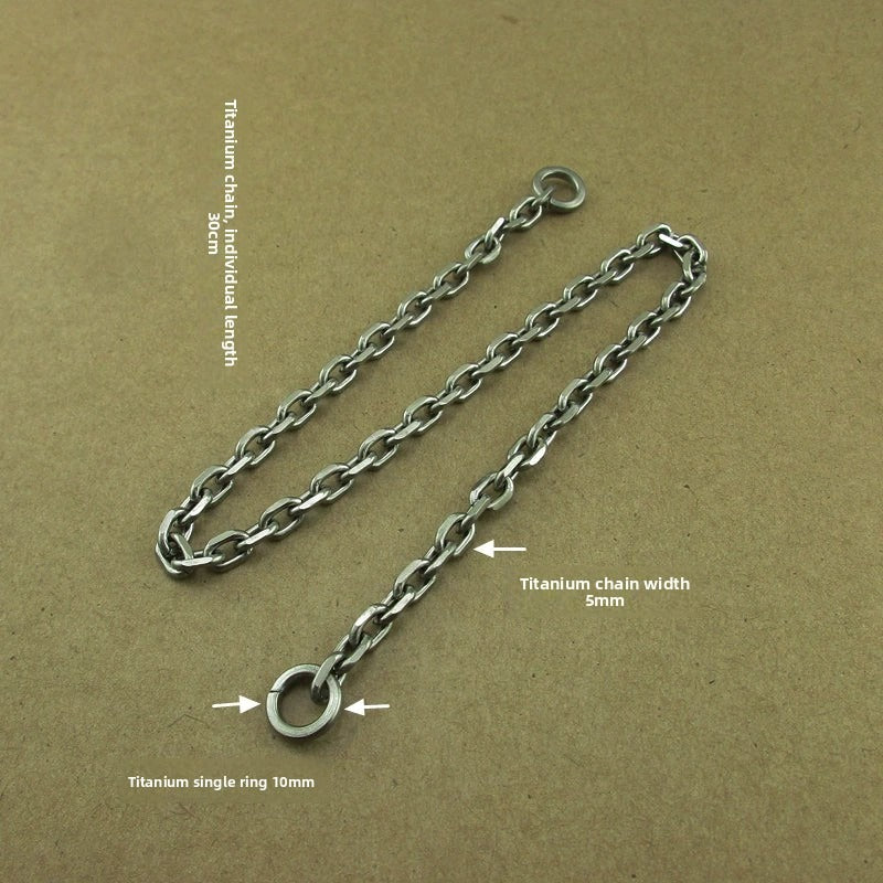 Pure Titanium Alloy Car Keychain Insurance Key Chain Jeans Hip Hop - Steel EDC Tools