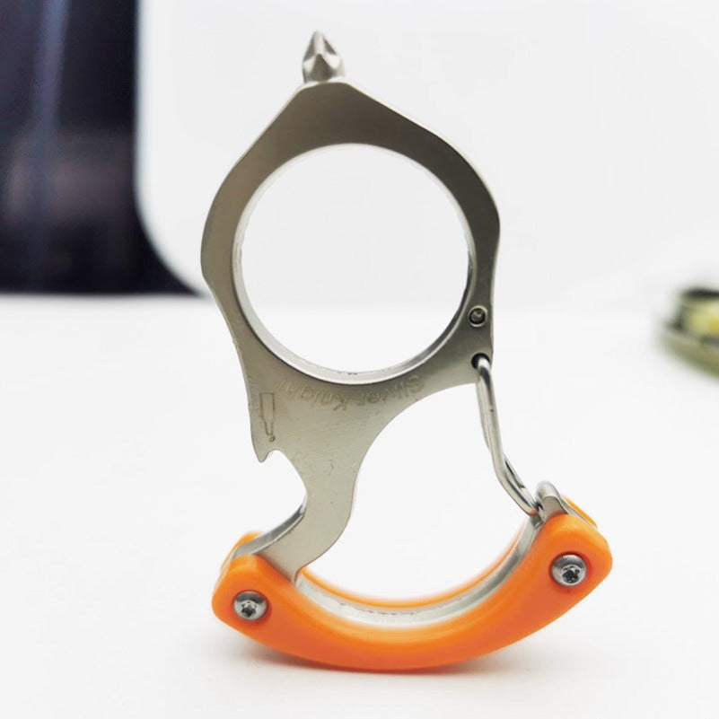 Carabiner Keychain Single Alloy Steel Outdoor EDC Bottle Opener Tool