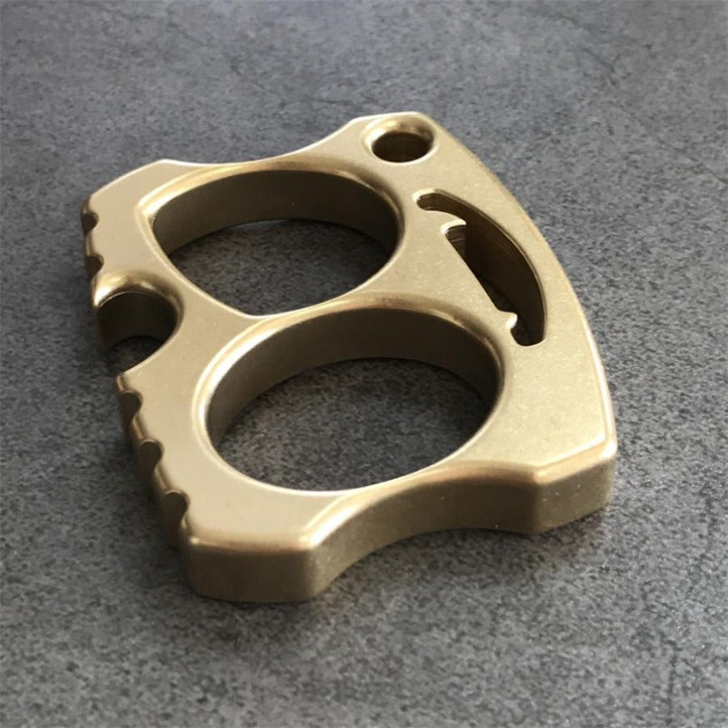 Brass Smiling Skull Two Hole Brass Bottle Opener EDC Keychain Backpack Outdoor Tool