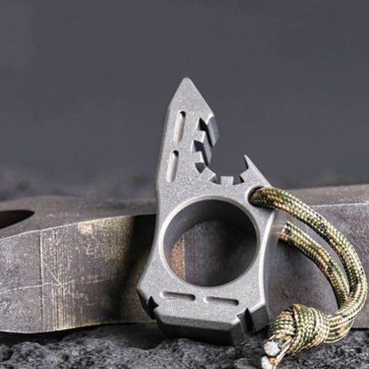Titanium Bottle Opener Shark Outdoor EDC Backpack Keychain Tool