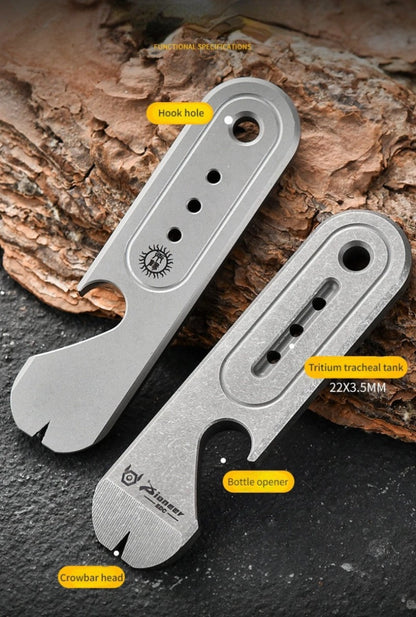 Portable Titanium Alloy Crowbar Key Pendant EDC
