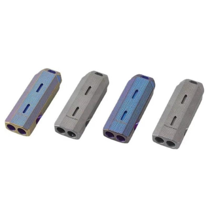 Titanium Alloy Explosive Sound Double Tube High Audio Whistle EDC