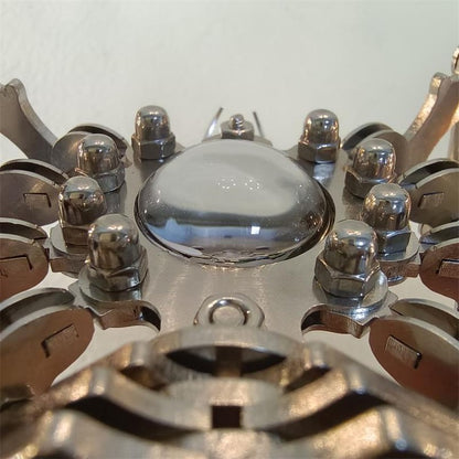 Mechanical Precision Stainless Steel Spider Clock
